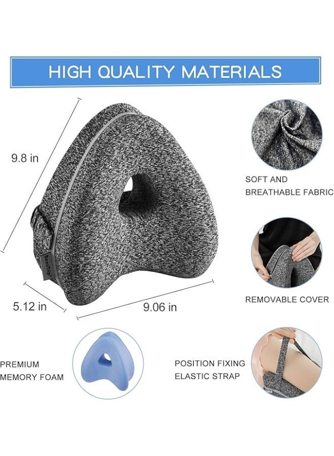 BIGTHREE Leg Pillows, Side Sleeping Pillows, Comfortable Support Legs, Knee Foam Leg Pillows, Orthopedic Wedge Contour Leg Pillows, Leg Support Cushions with Removable and Washable (Grey) - Image 4